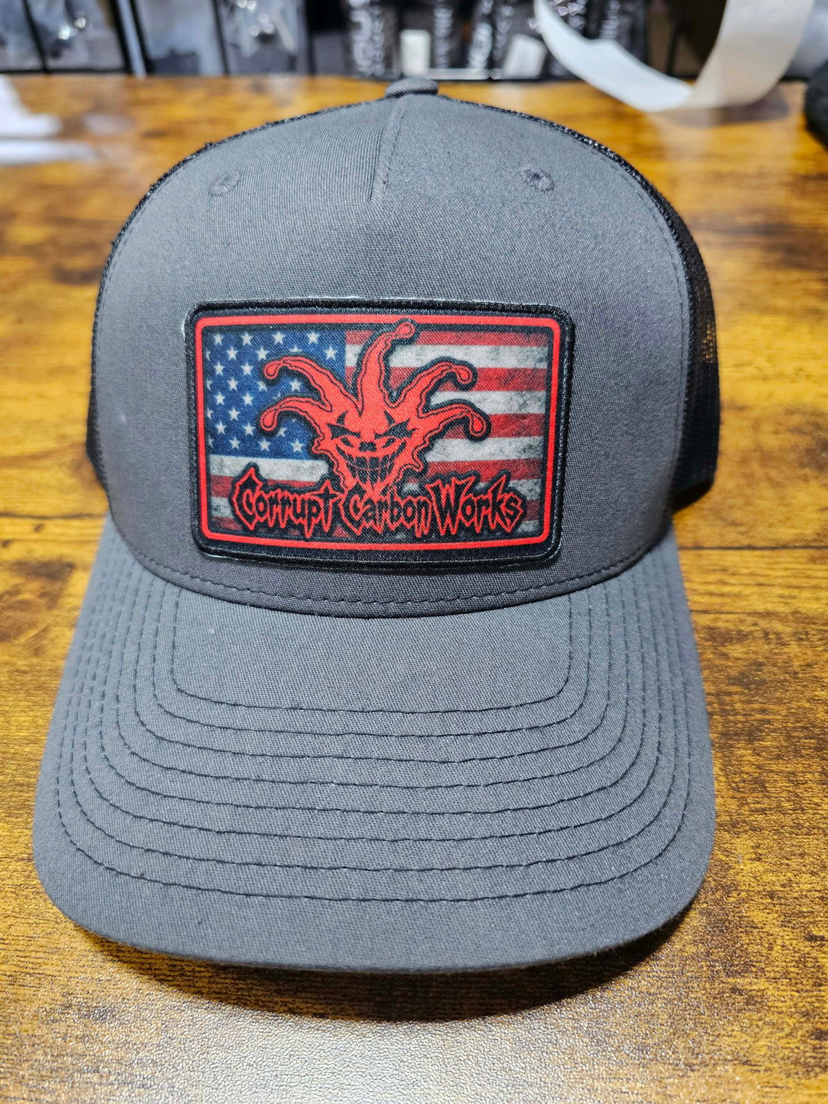 Corrupt Carbon Works USA Patch Trucker Hats