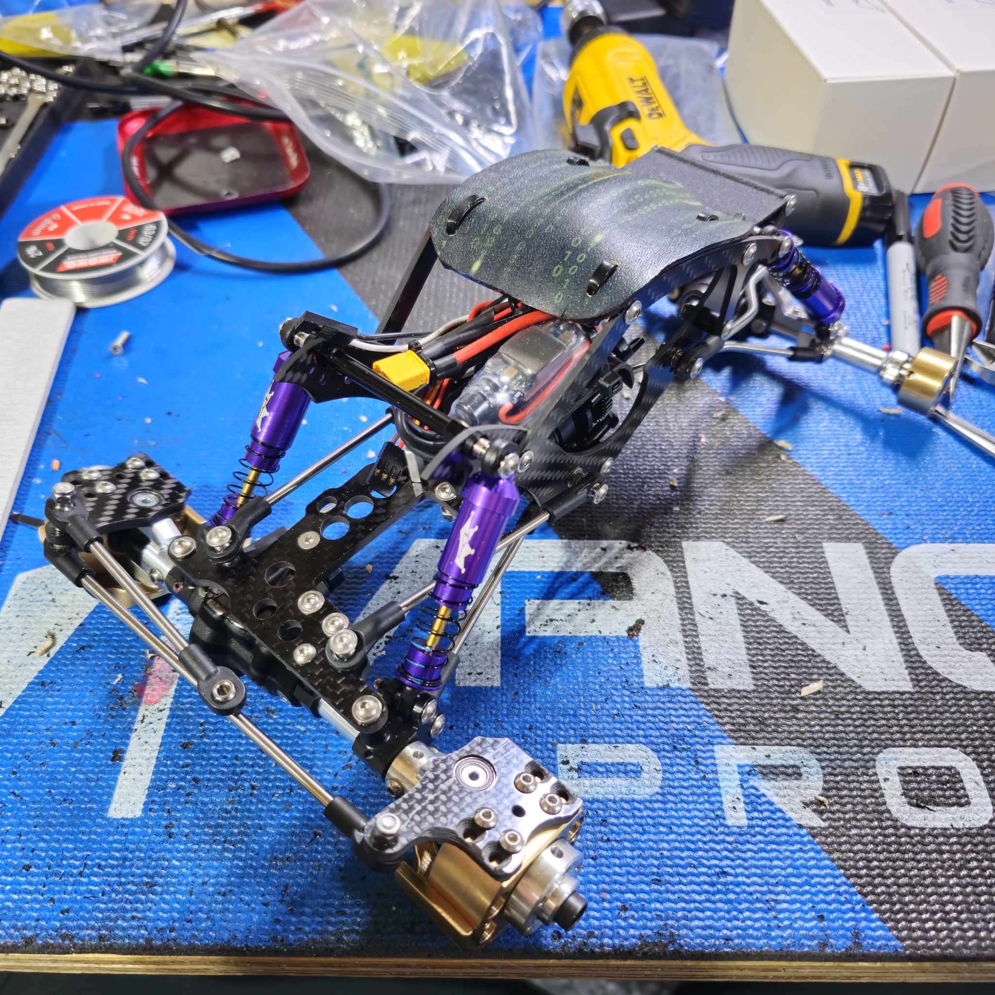 Shredder Mini RC Crawler Chassis – 12° Breakover | Corrupt Carbon