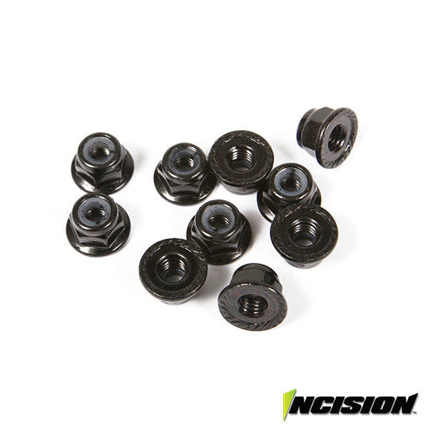 4MM FLANGED WHEEL LOCK NUTS (10)